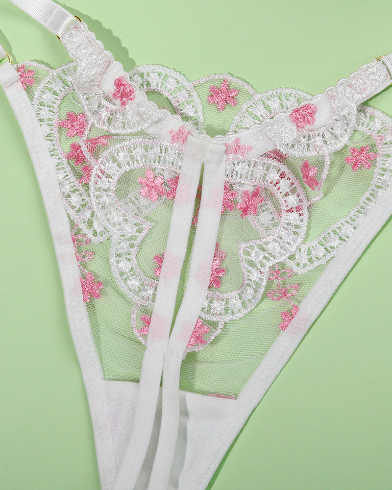 Embroidered Lace Heart Shape Lingerie Set Avidlove-Bra Sets - Tophatter Daily Deals