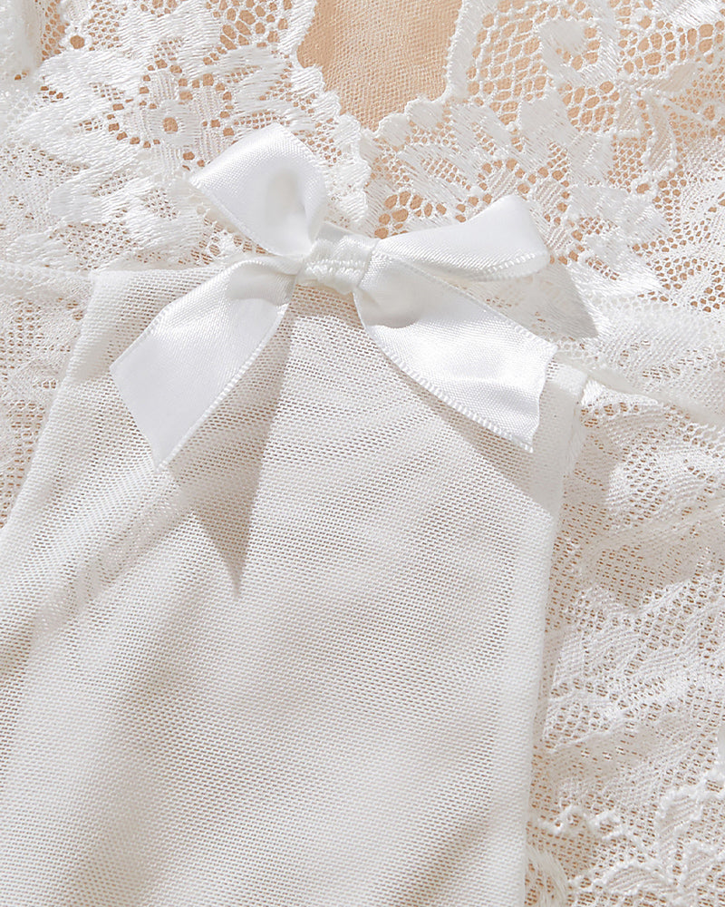 Contrast Lace Asymmetric Babydoll Avidlove-Babydolls - Tophatter Daily Deals