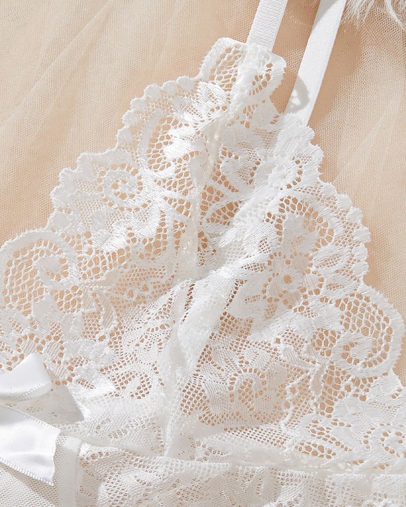 Contrast Lace Asymmetric Babydoll Avidlove-Babydolls - Tophatter Daily Deals