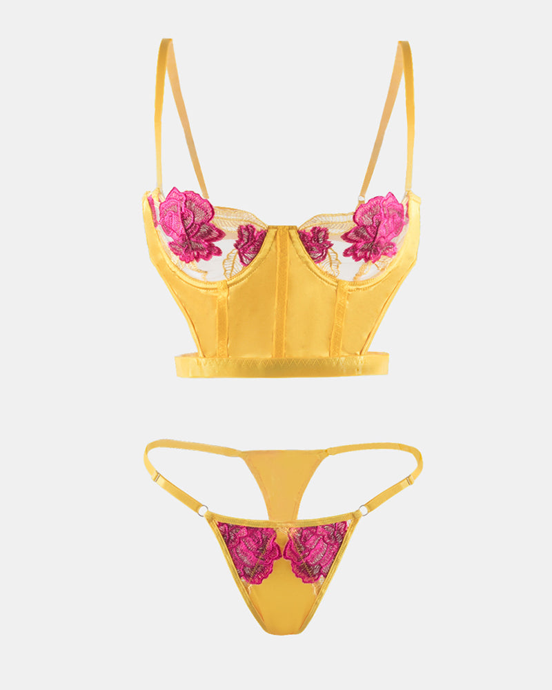 Rose Embroidery Lace Lingerie Set Avidlove-Bra Sets - Tophatter Daily Deals