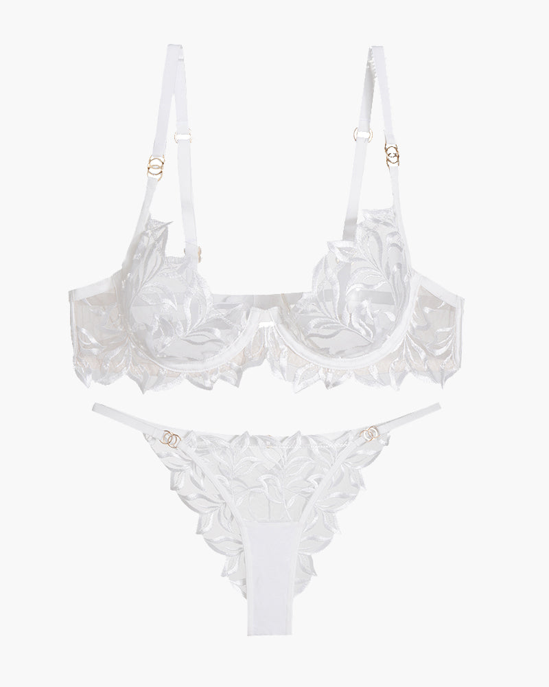 Embroidered Lace Bra and Panty 2 Sets White Avidlove-Bra Sets - Tophatter Daily Deals