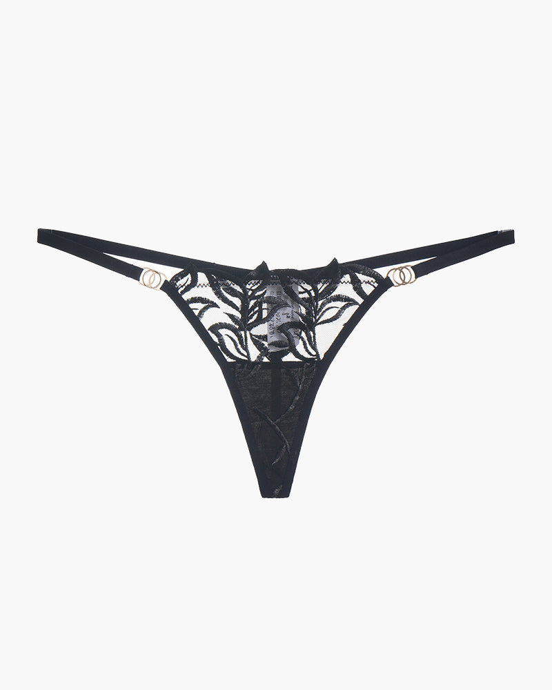 Embroidered Lace Thong Black Avidlove-Panty - Tophatter Daily Deals