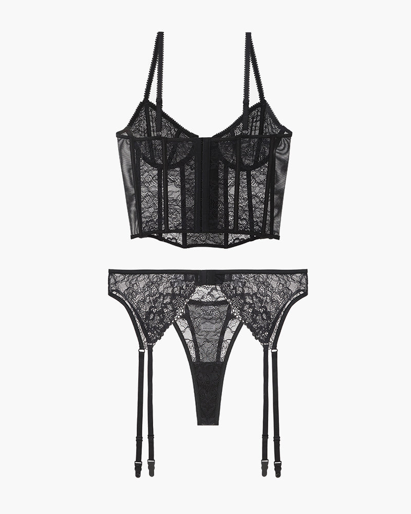 Push Up Corset Bra and Panty Sets Black Avidlove-Bra Sets - Tophatter Daily Deals
