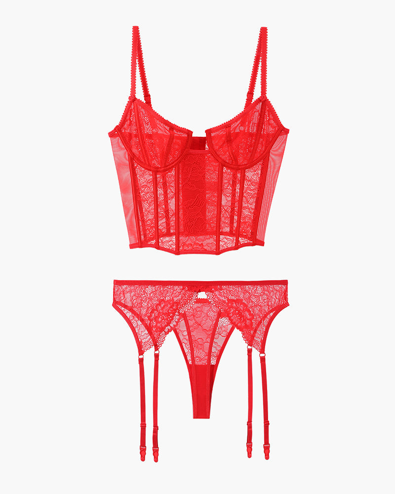 Push Up Corset Bra and Panty Sets Red Avidlove-Bra Sets - Tophatter Daily Deals