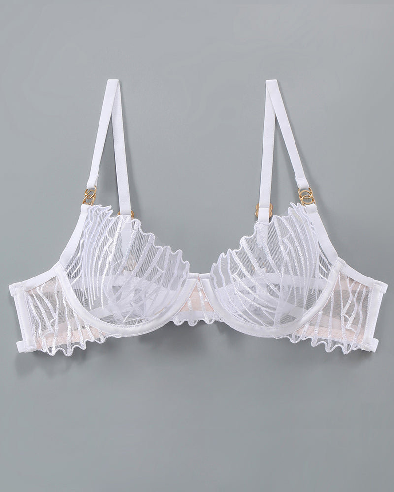 Thin Embroidered Bra White Avidlove-Bra - Tophatter Daily Deals