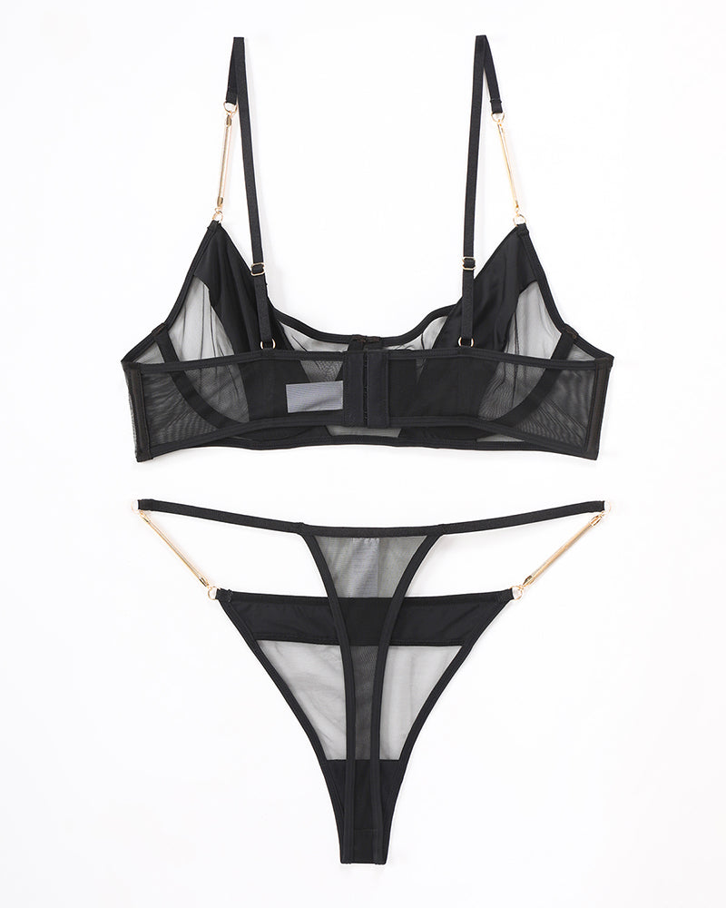 Push Up Chain Bra and Thong Set Avidlove-Bra Sets - Tophatter Daily Deals