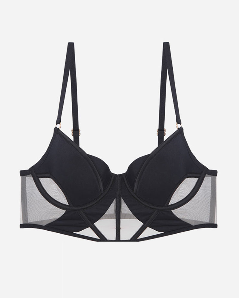 Push Up Mesh Hollow Bra Black Avidlove-Bra - Tophatter Daily Deals