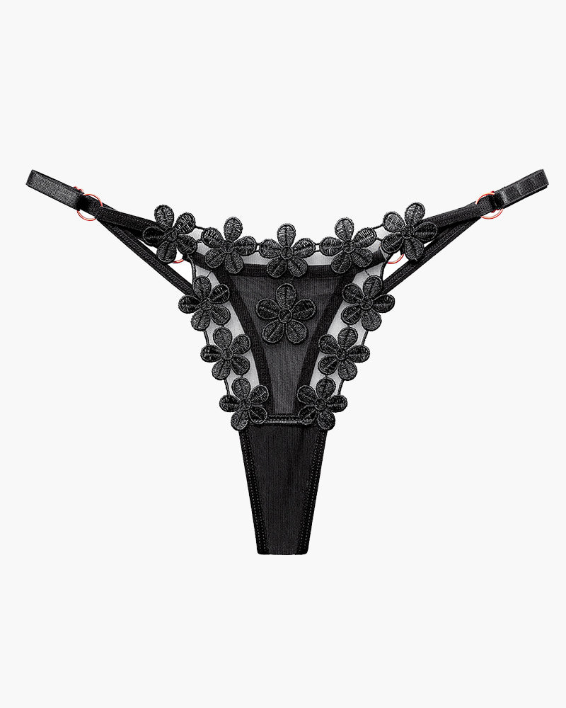 Flower Embroidery Mesh Lace Panties Black One Size Avidlove-Panty - Tophatter Daily Deals