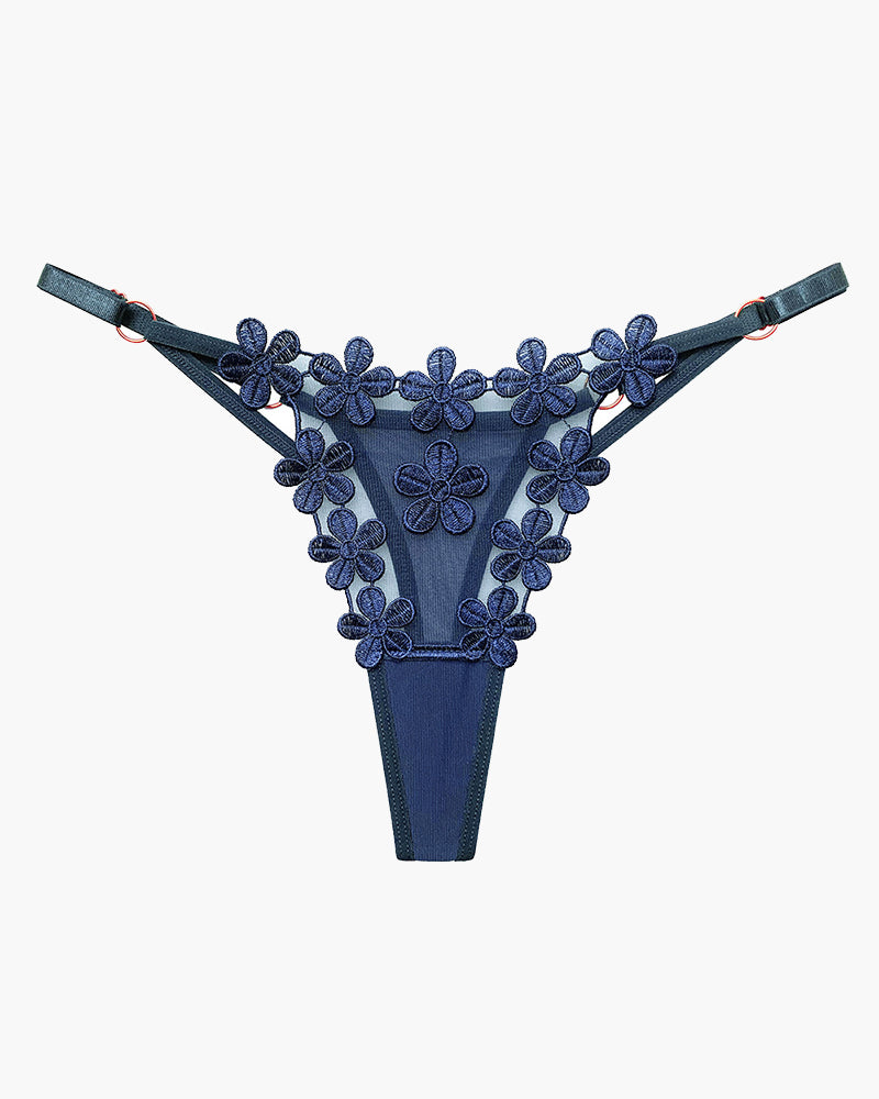Flower Embroidery Mesh Lace Panties Grey Blue One Size Avidlove-Panty - Tophatter Daily Deals