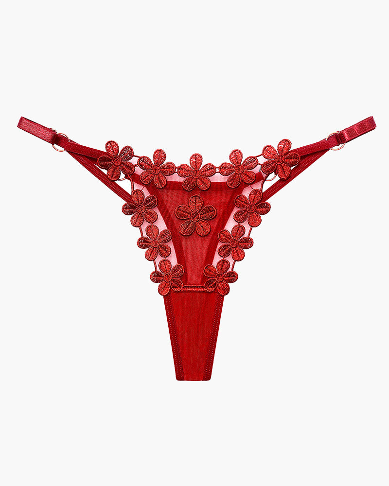 Flower Embroidery Mesh Lace Panties Red One Size Avidlove-Panty - Tophatter Daily Deals