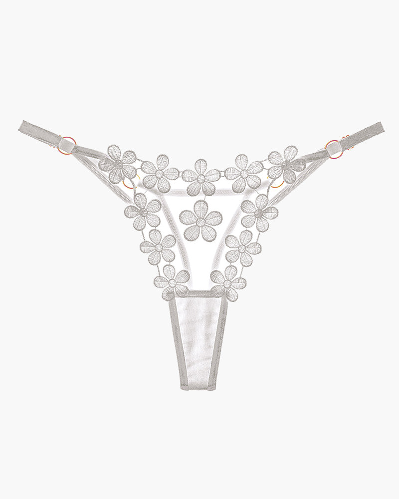 Flower Embroidery Mesh Lace Panties White One Size Avidlove-Panty - Tophatter Daily Deals