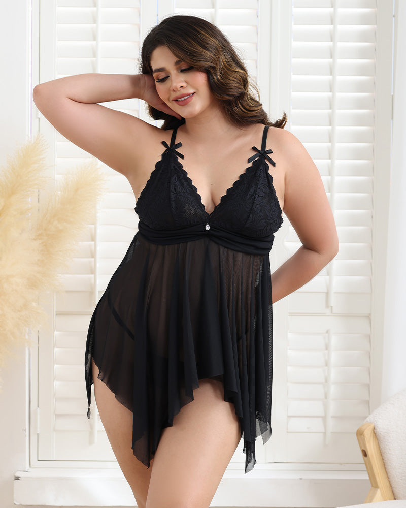 Plus Size Flowy Irregular Hem Babydolls Avidlove-Plus Size-Babydolls - Tophatter Daily Deals