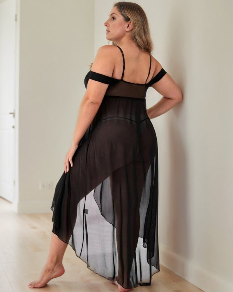 Plus Size Deep V-Neck Lace Nightgown Avidlove-Plus Size-Nightgown - Tophatter Daily Deals