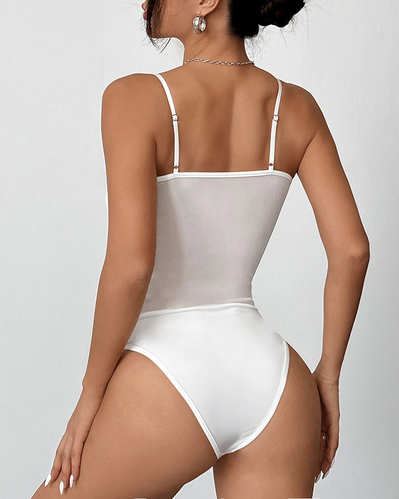 Mesh Cute Bow Lace Up Bodysuit Avidlove-Bodysuits - Tophatter Daily Deals