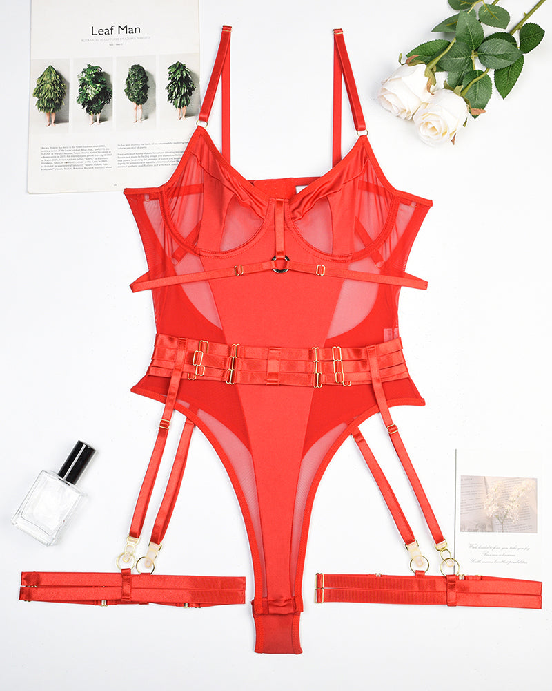 Erotic Bodysuit Lingerie Set with Garter Avidlove-Bodysuits - Tophatter Daily Deals