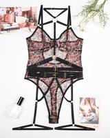 【S】Leopard Mesh Bodysuit with Steel Ring Avidlove-Bodysuits - Tophatter Daily Deals
