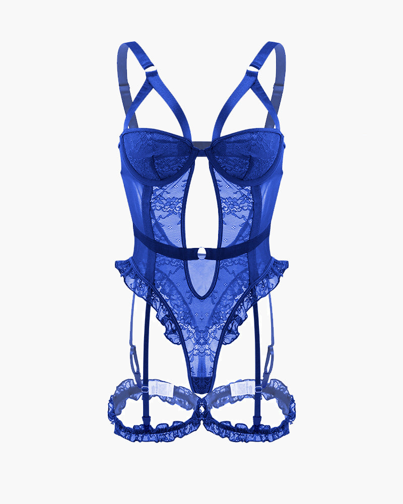 Backless Lace Garter Teddy With Leg Rings Avidlove-Bodysuits - Tophatter Daily Deals
