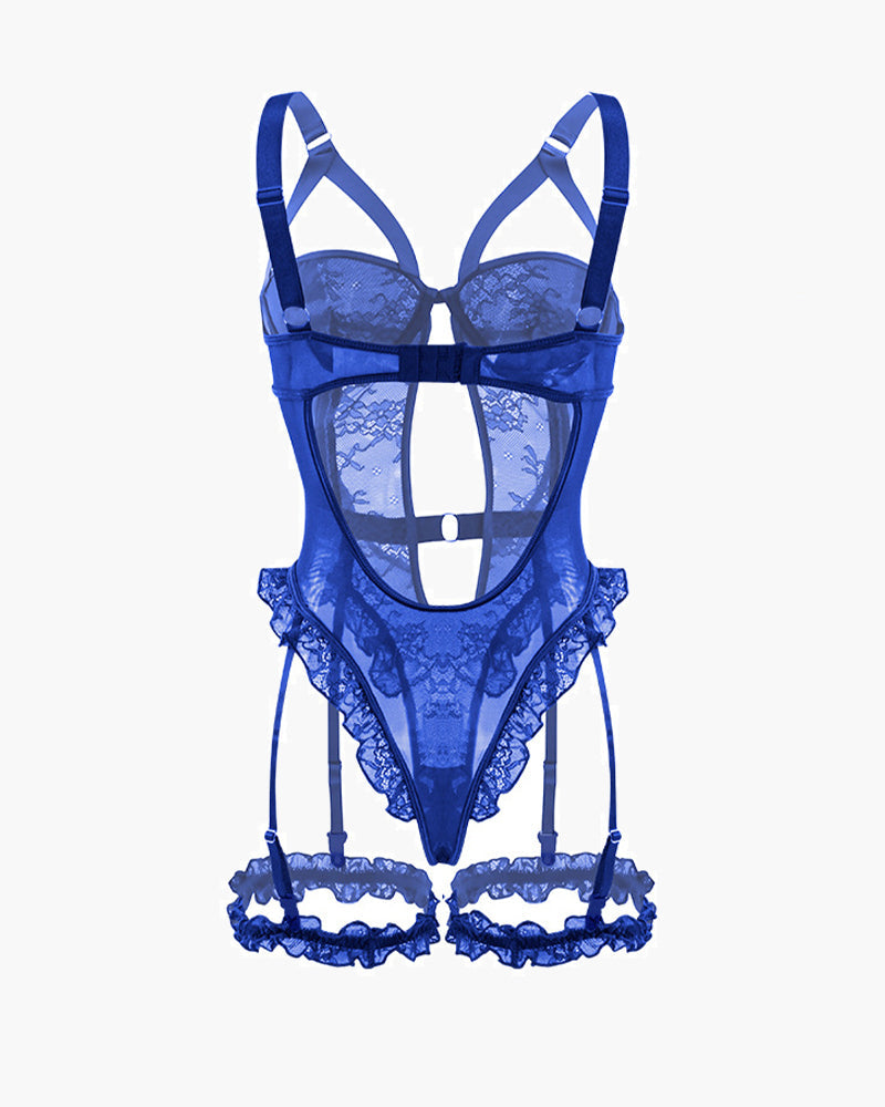 Backless Lace Garter Teddy With Leg Rings Avidlove-Bodysuits - Tophatter Daily Deals