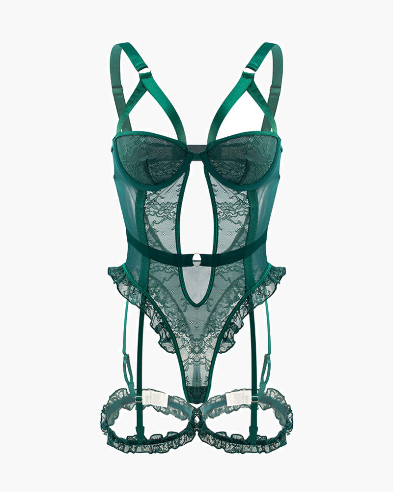 Backless Lace Garter Teddy With Leg Rings Avidlove-Bodysuits - Tophatter Daily Deals