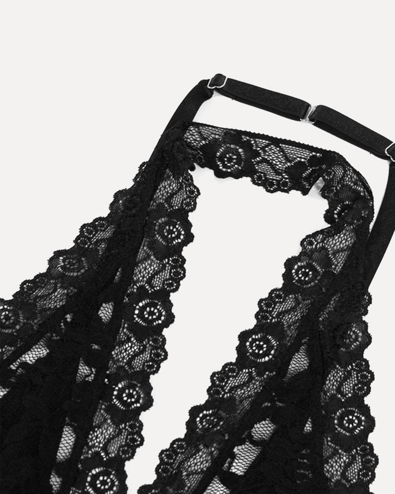 Plunge Neck Halter Lace Two-piece Set Avidlove-Skirt Set - Tophatter Daily Deals