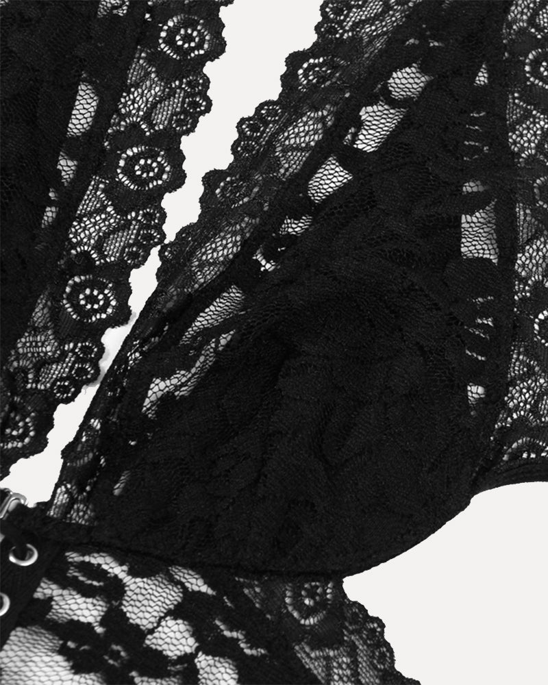 Plunge Neck Halter Lace Two-piece Set Avidlove-Skirt Set - Tophatter Daily Deals