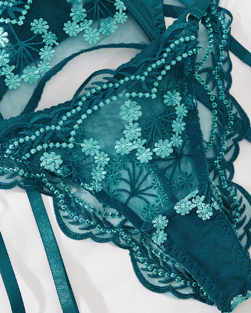 Embroidery Lace Garter Lingerie Set Avidlove-Bra Sets - Tophatter Daily Deals