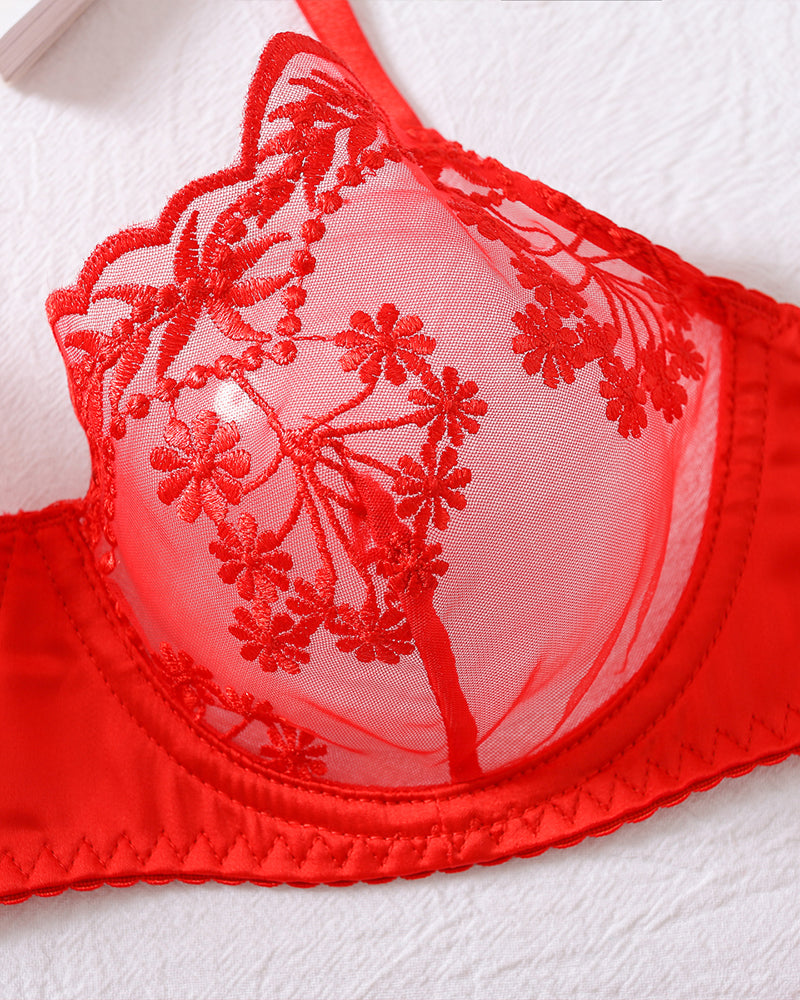 Embroidery Lace Garter Lingerie Set Avidlove-Bra Sets - Tophatter Daily Deals