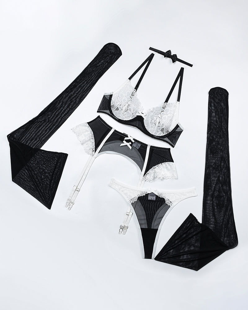 Choker Push Up Bra Garter Belt Lingerie Set Avidlove-Bra Sets - Tophatter Daily Deals