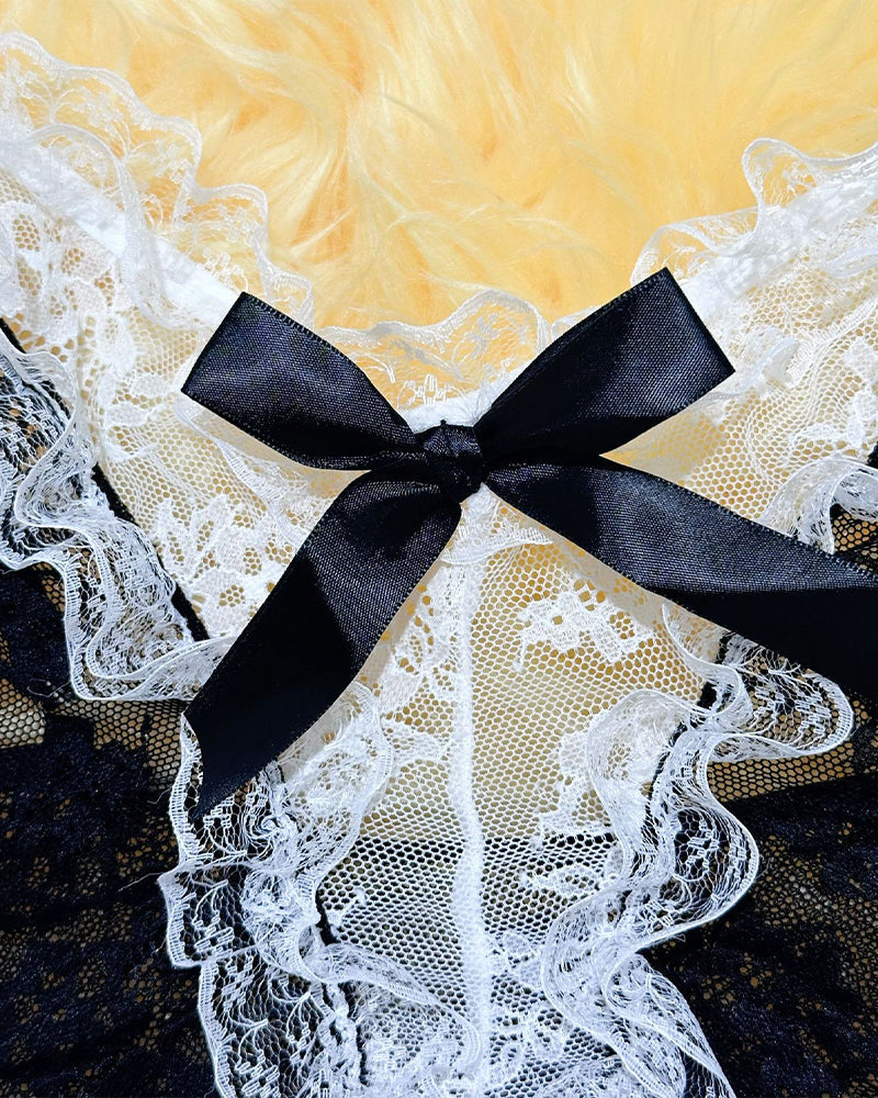 Maid Costume Sheer Lace Patchwork Dress Set Avidlove-Chemises - Tophatter Daily Deals