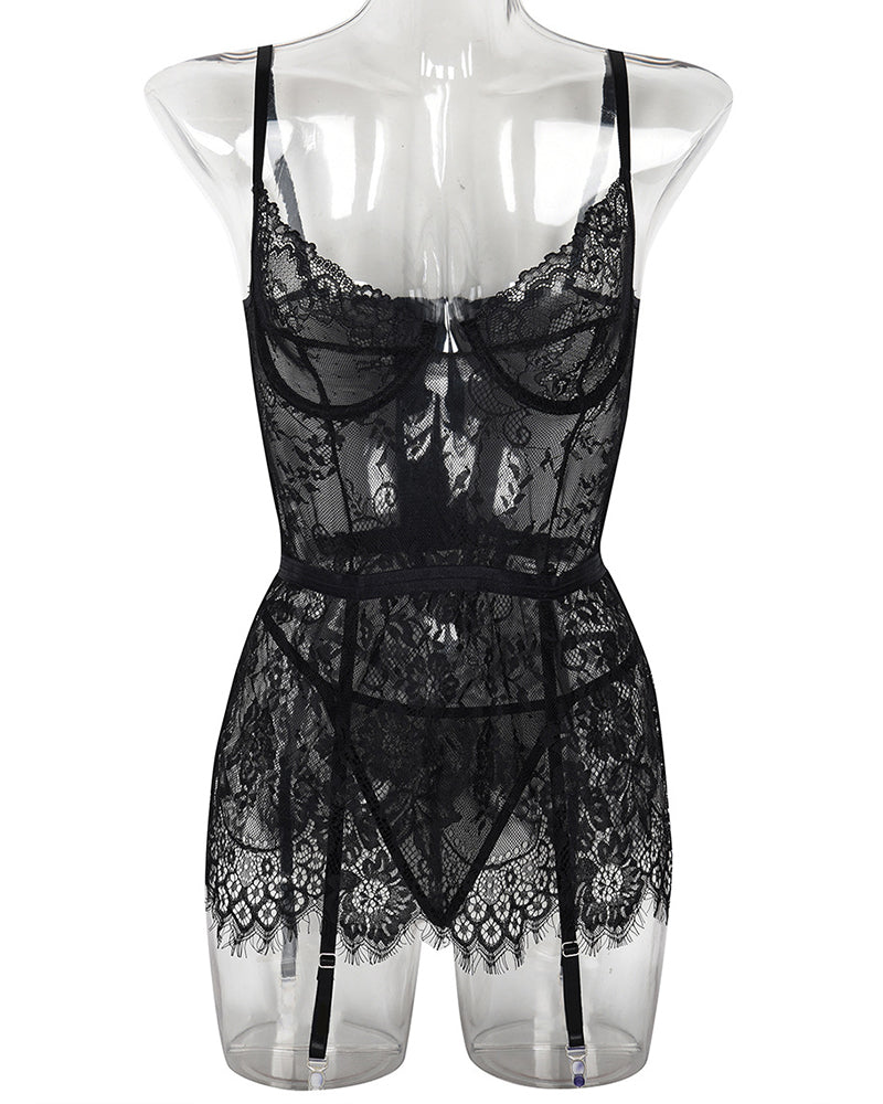 See Through Lace Night Dress with G-String Avidlove-Chemises - Tophatter Daily Deals