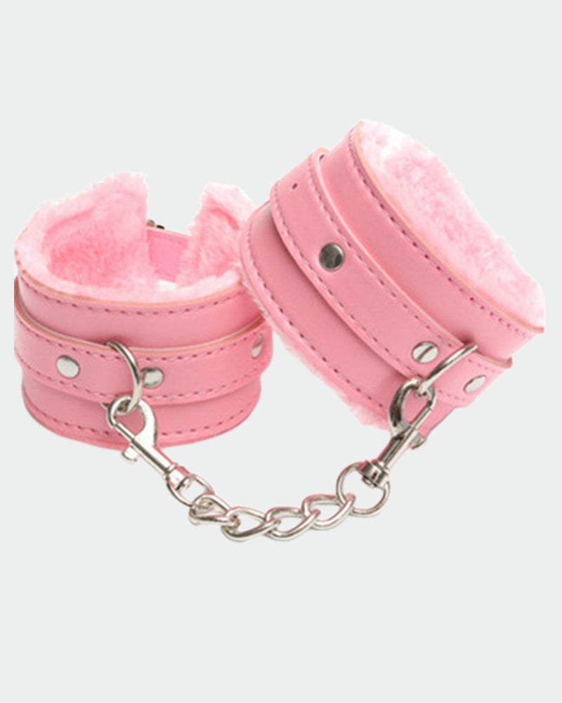 Plush Wrist Brace Leather Handcuffs Pink One Size Avidlove-Accessory - Tophatter Daily Deals