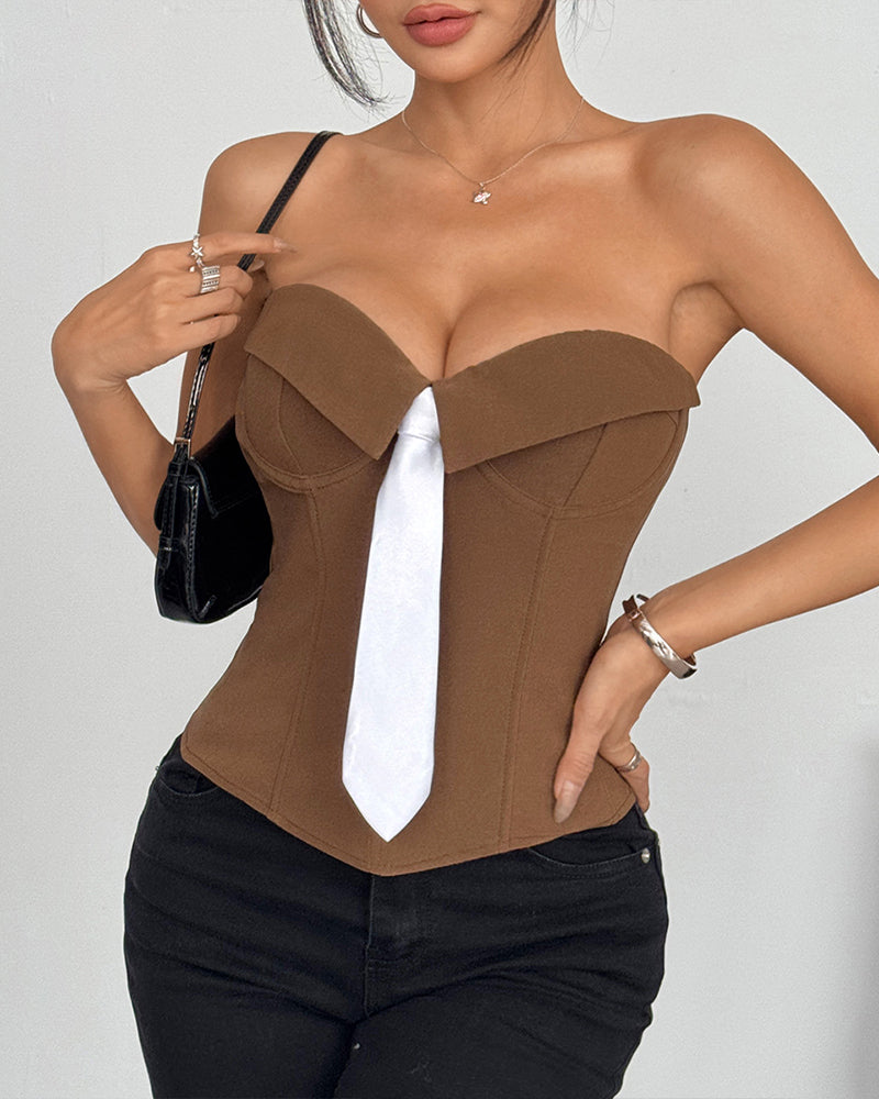 Strapless Tie Corset Top Steel Boned Bustier Avidlove-Bustiers - Tophatter Daily Deals