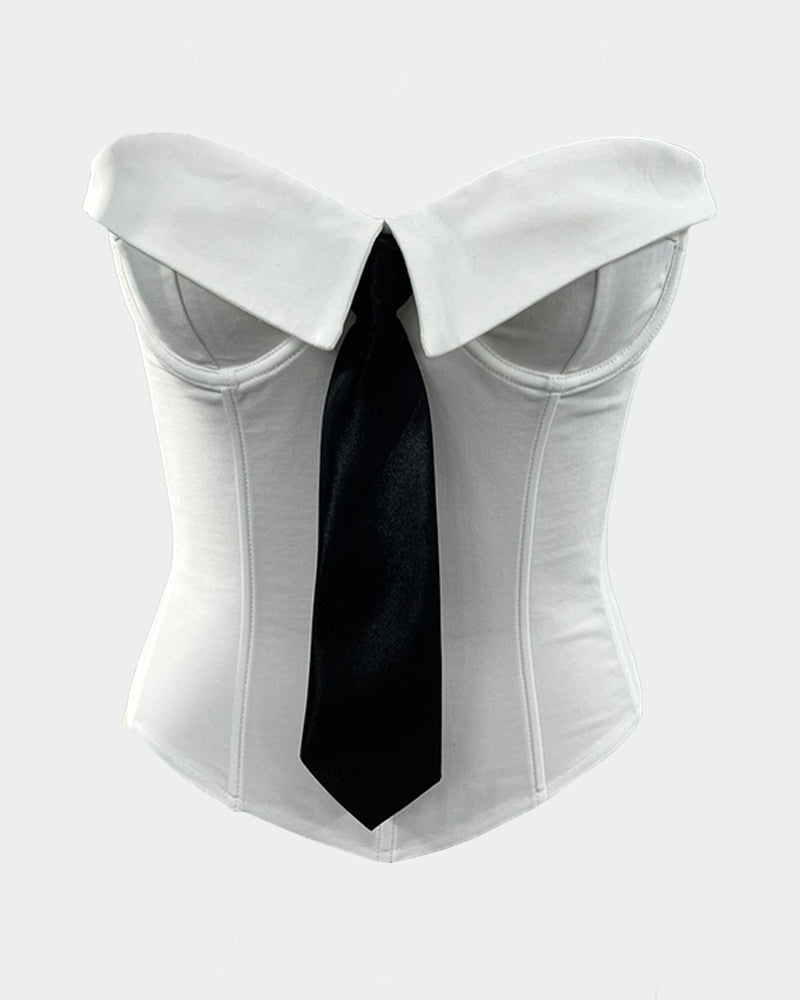 Strapless Tie Corset Top Steel Boned Bustier Avidlove-Bustiers - Tophatter Daily Deals
