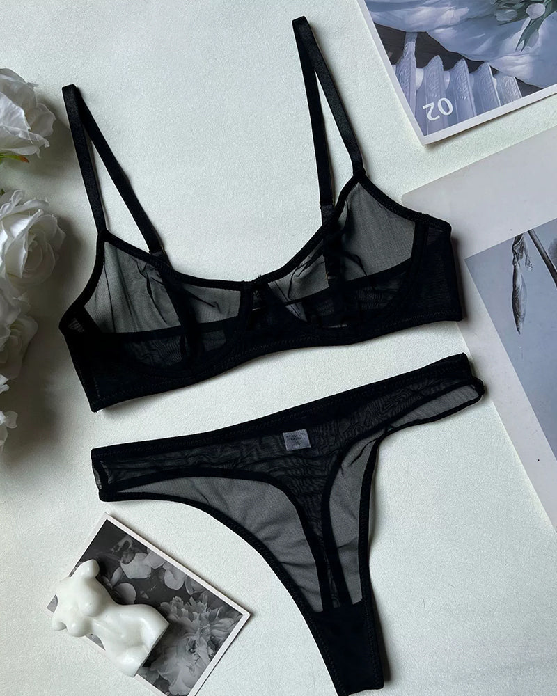 Mesh Sheer Push Up Lingerie Set Avidlove-Bra Sets - Tophatter Daily Deals