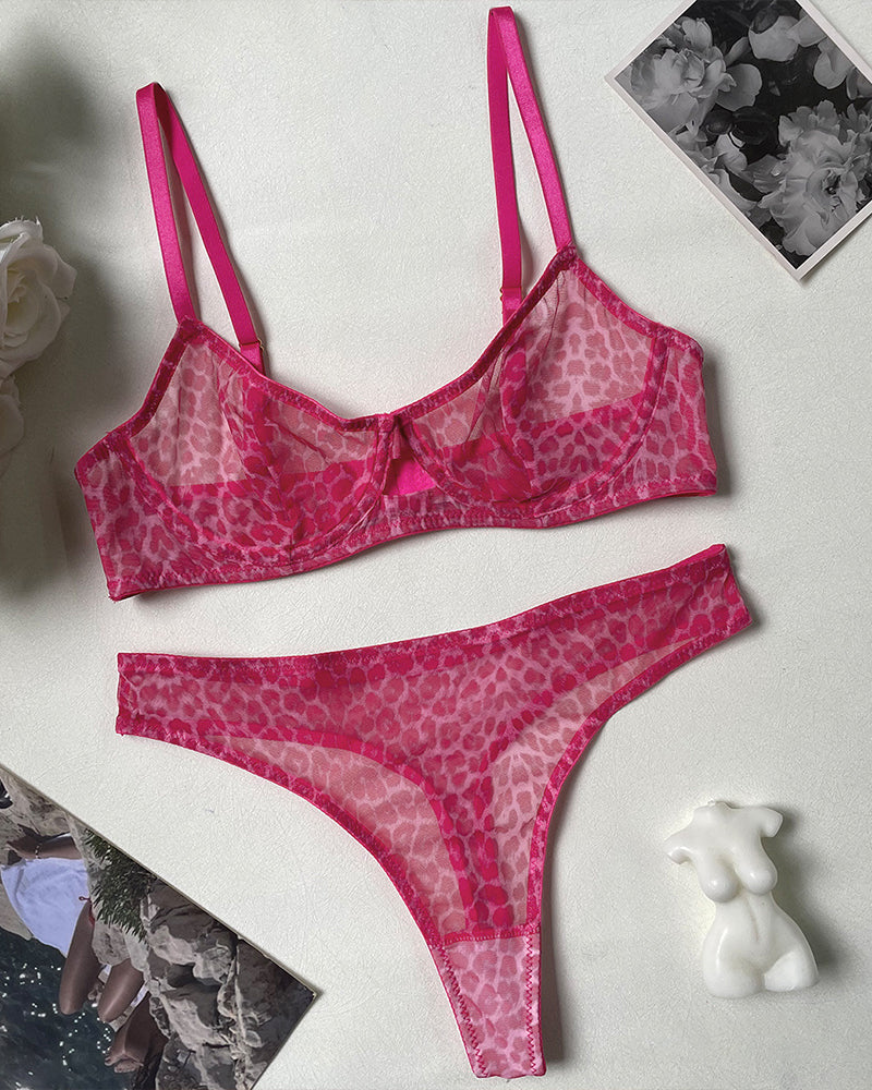Mesh Sheer Push Up Lingerie Set Pink Avidlove-Bra Sets - Tophatter Daily Deals