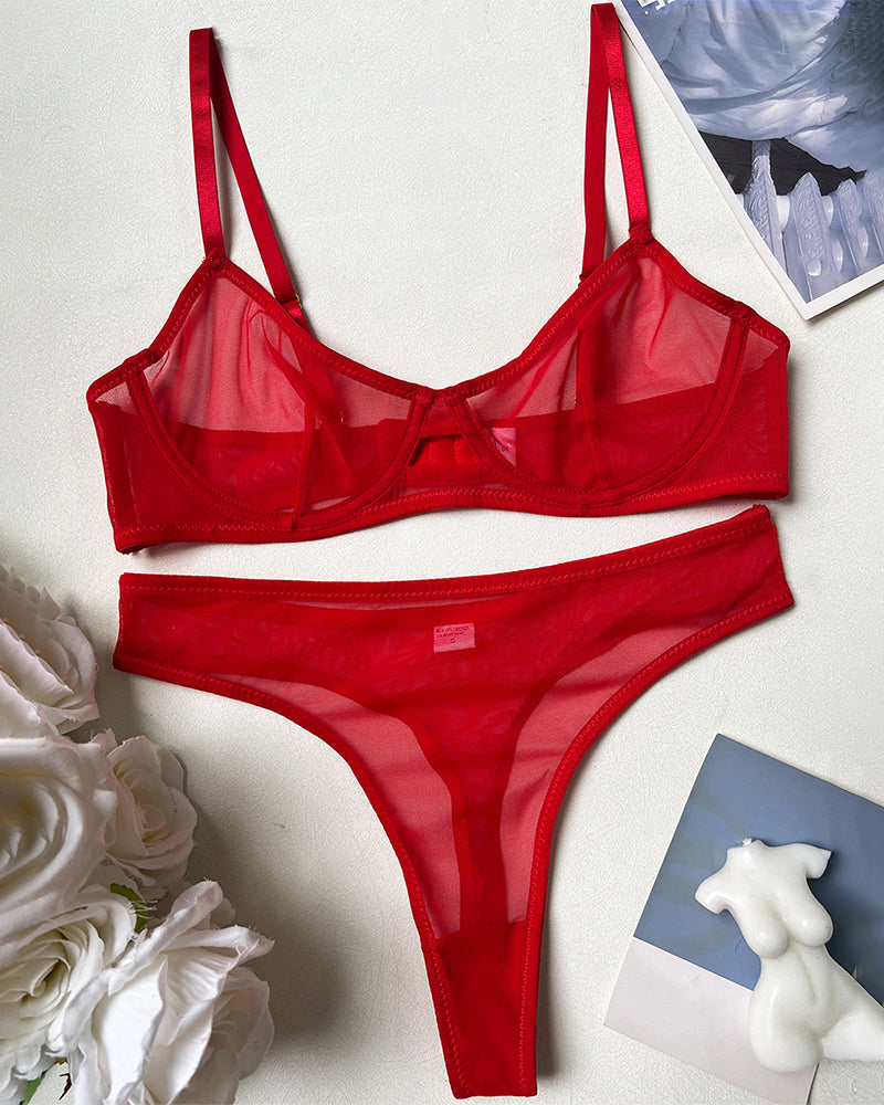 Leopard Mesh Sheer Push Up Lingerie Set Avidlove-Bra Sets - Tophatter Daily Deals