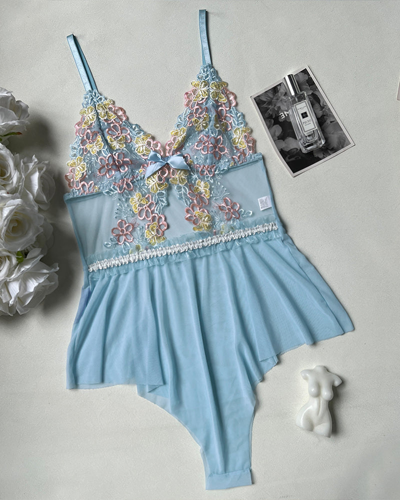 Embroidered Floral Lace Bodysuit Lingerie Avidlove-Bodysuits - Tophatter Daily Deals