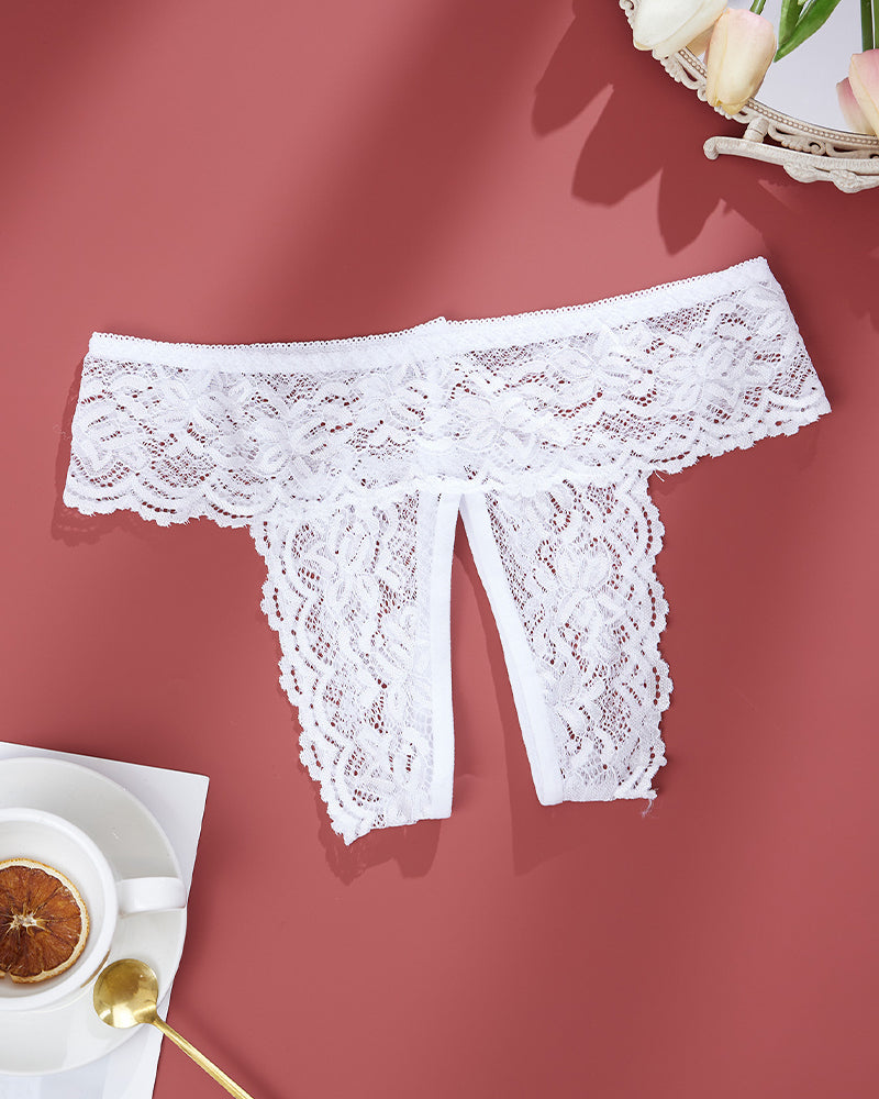 Plus Size Open Crotch Lace Panties Avidlove-Panty - Tophatter Daily Deals