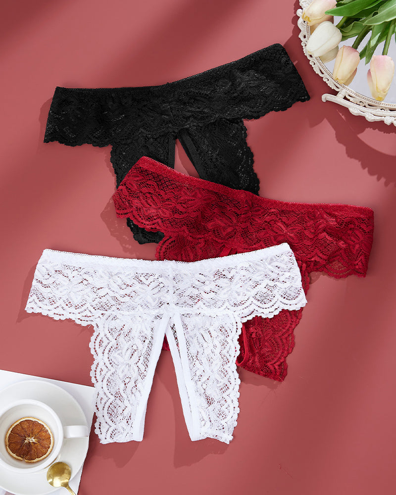 Plus Size Open Crotch Lace Panties Avidlove-Panty - Tophatter Daily Deals