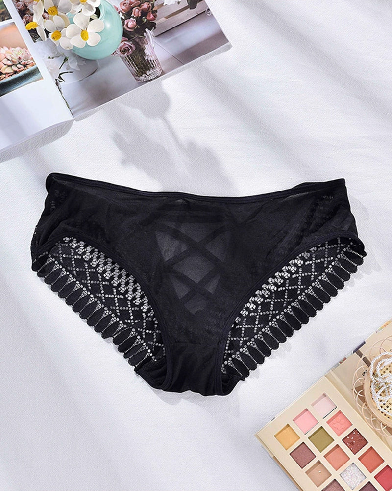 Plus Size Lace Triangle Panties Black Avidlove-Panty - Tophatter Daily Deals