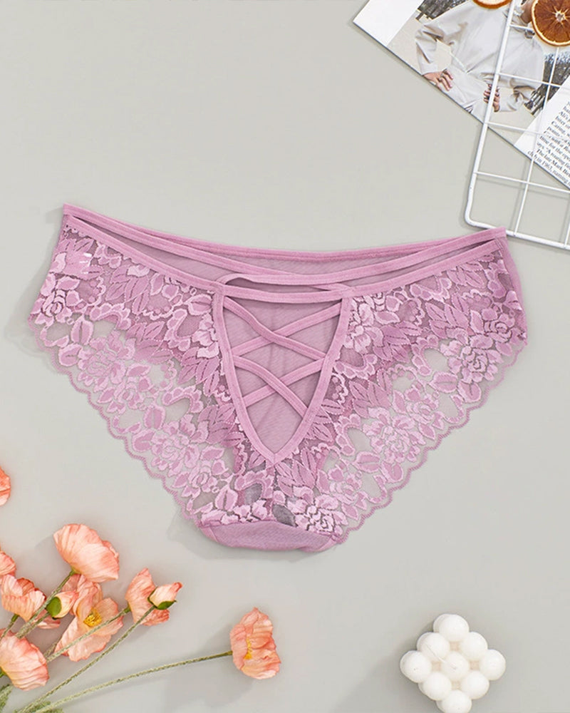 Plus Size Lace Triangle Panties Light Purple Avidlove-Panty - Tophatter Daily Deals