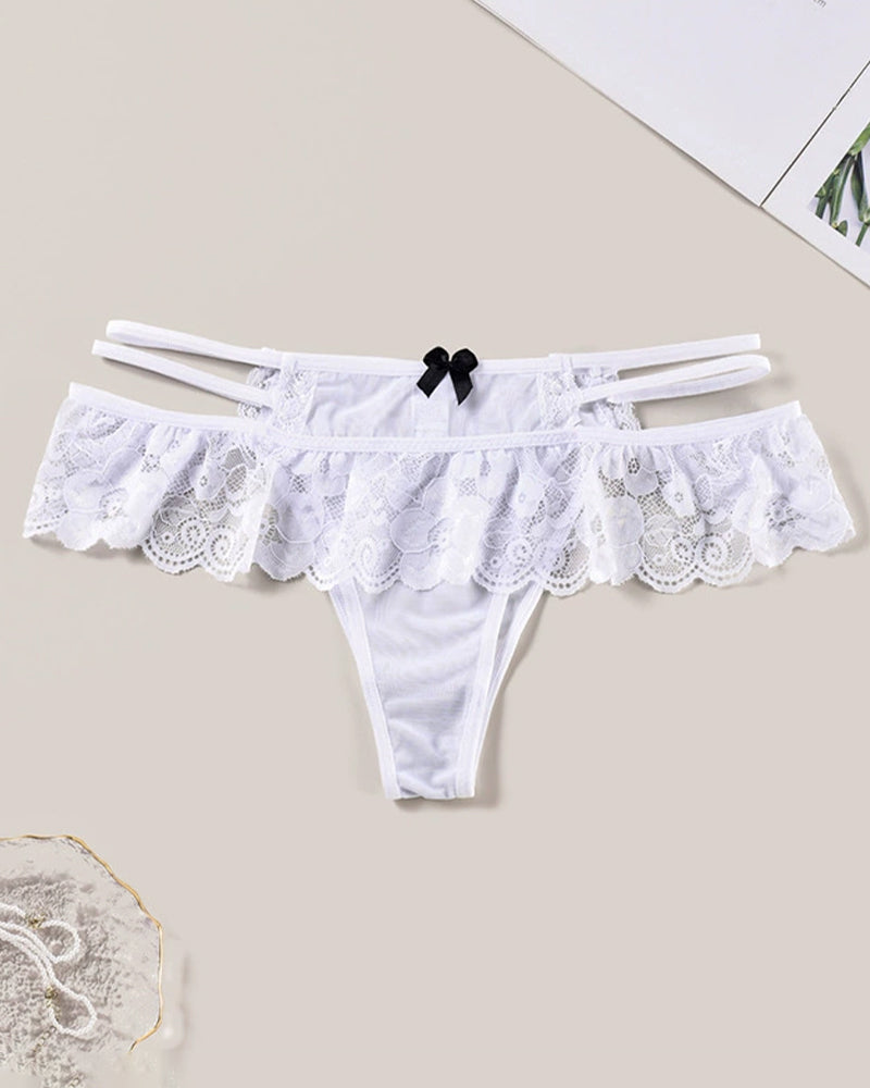Low Waist Triangle Lace Panties White Avidlove-Panty - Tophatter Daily Deals