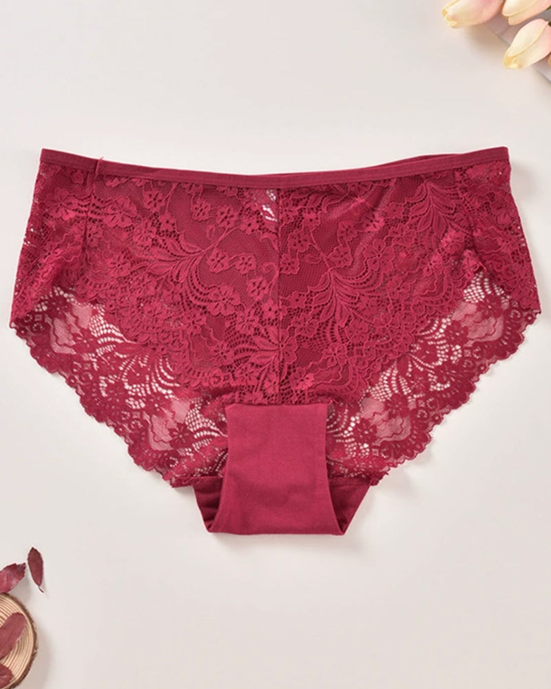 Plus Size Women's Sexy Lace Panties Red Avidlove-Panty - Tophatter Daily Deals