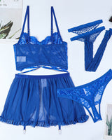 Lace Tie LIngerie Skirt Set With Stockings Avidlove-Skirt Set - Tophatter Daily Deals