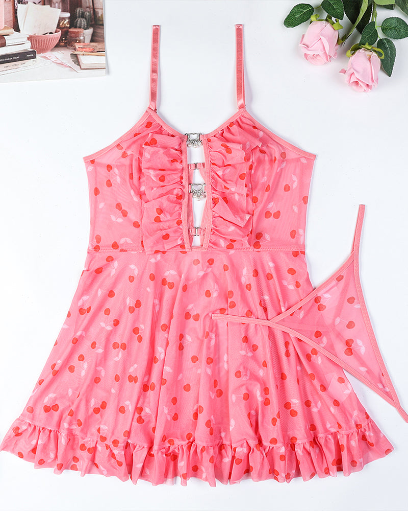 ⚡Flash Sale-Heart Dots Hollow Babydoll Avidlove-Babydolls - Tophatter Daily Deals
