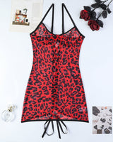Leopard Backless Lace Up Mini Dress Avidlove-Chemises - Tophatter Daily Deals