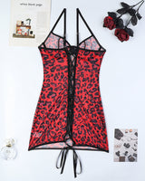 Leopard Backless Lace Up Mini Dress Avidlove-Chemises - Tophatter Daily Deals