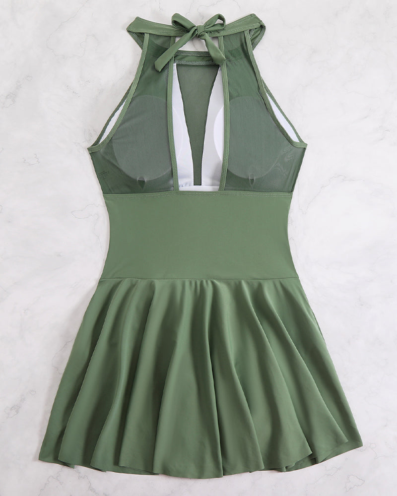Plus Size Halter Neck Swim Dress Avidlove-Swimsuit - Tophatter Daily Deals