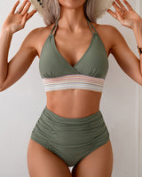 Color Block Drawstring Bikini Set Avidlove-Swimsuit - Tophatter Daily Deals