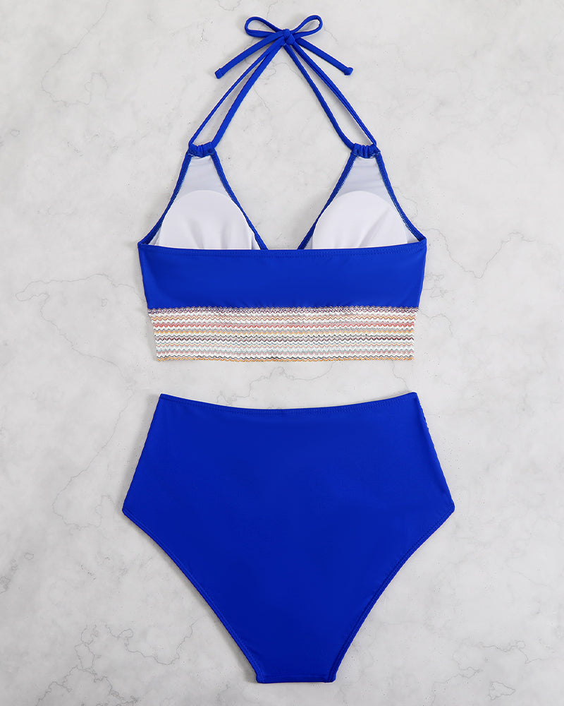 Color Block Drawstring Bikini Set Avidlove-Swimsuit - Tophatter Daily Deals